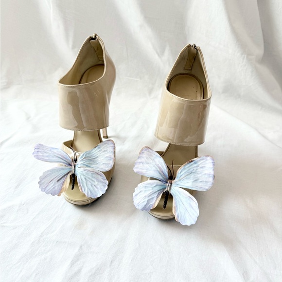 Jimmy Choo sandals shoes butterfly orchid size 9 US 39 Y2K Carrie Bradshaw - Picture 1 of 10